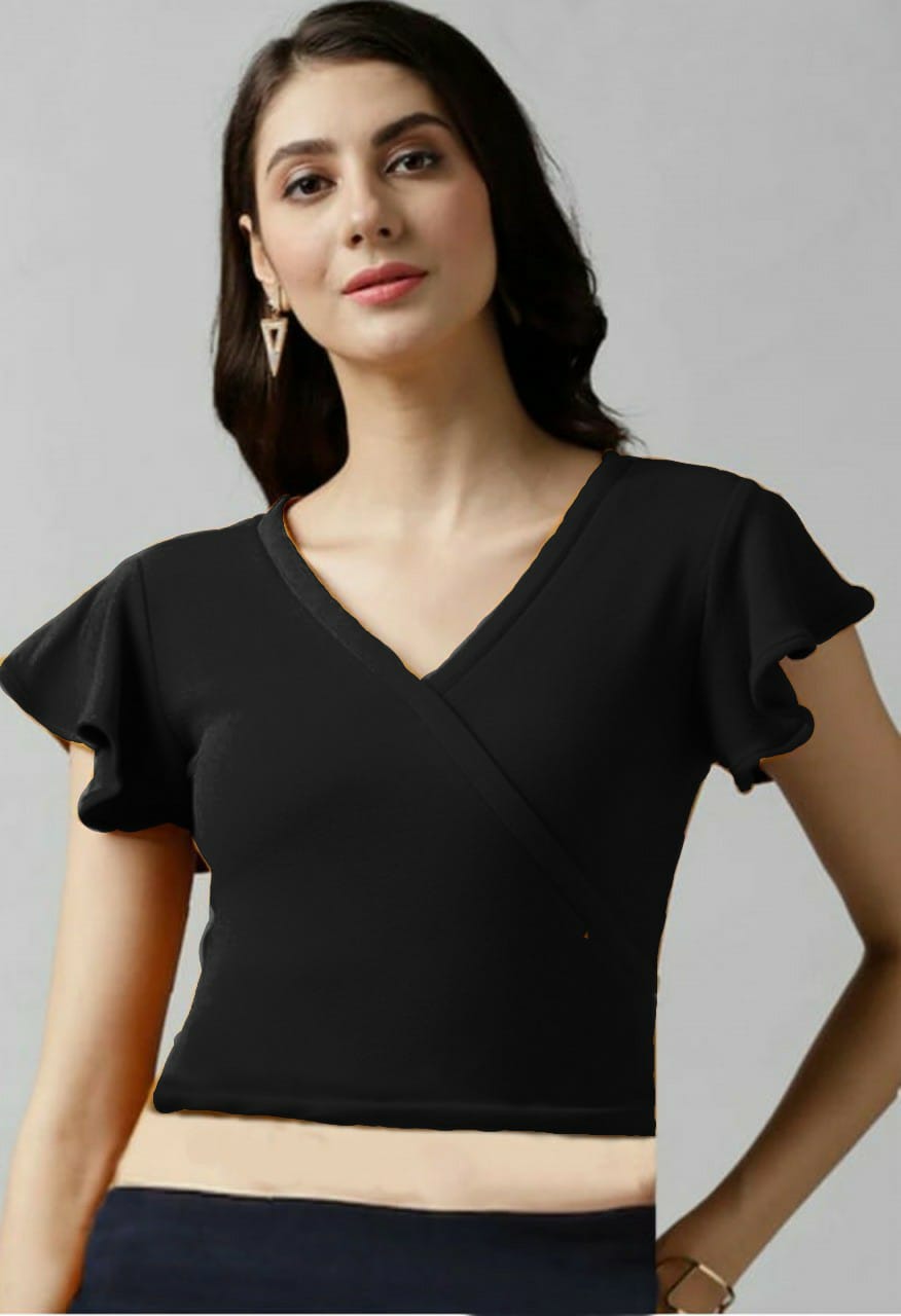 NiloBerry V-Neck Top with Flared Sleeve