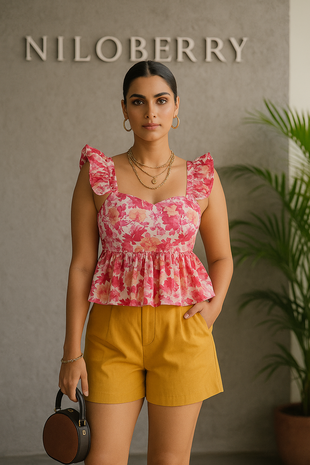 Ruffle sleeve, Melina crop top