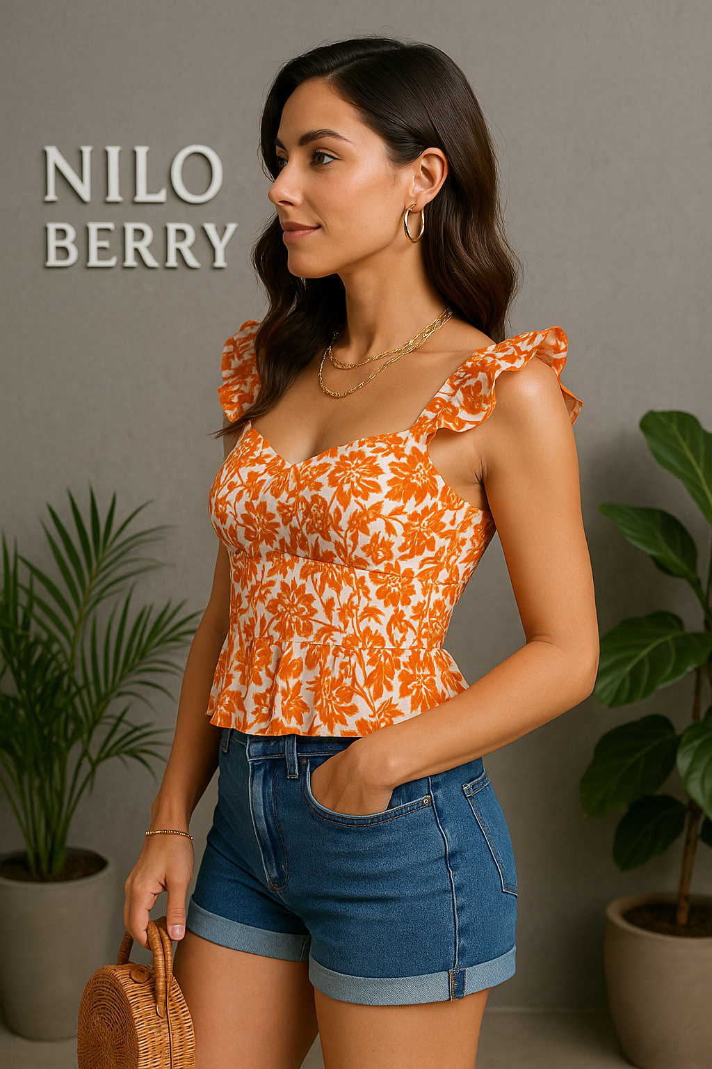 Ruffle sleeve, Melina crop top