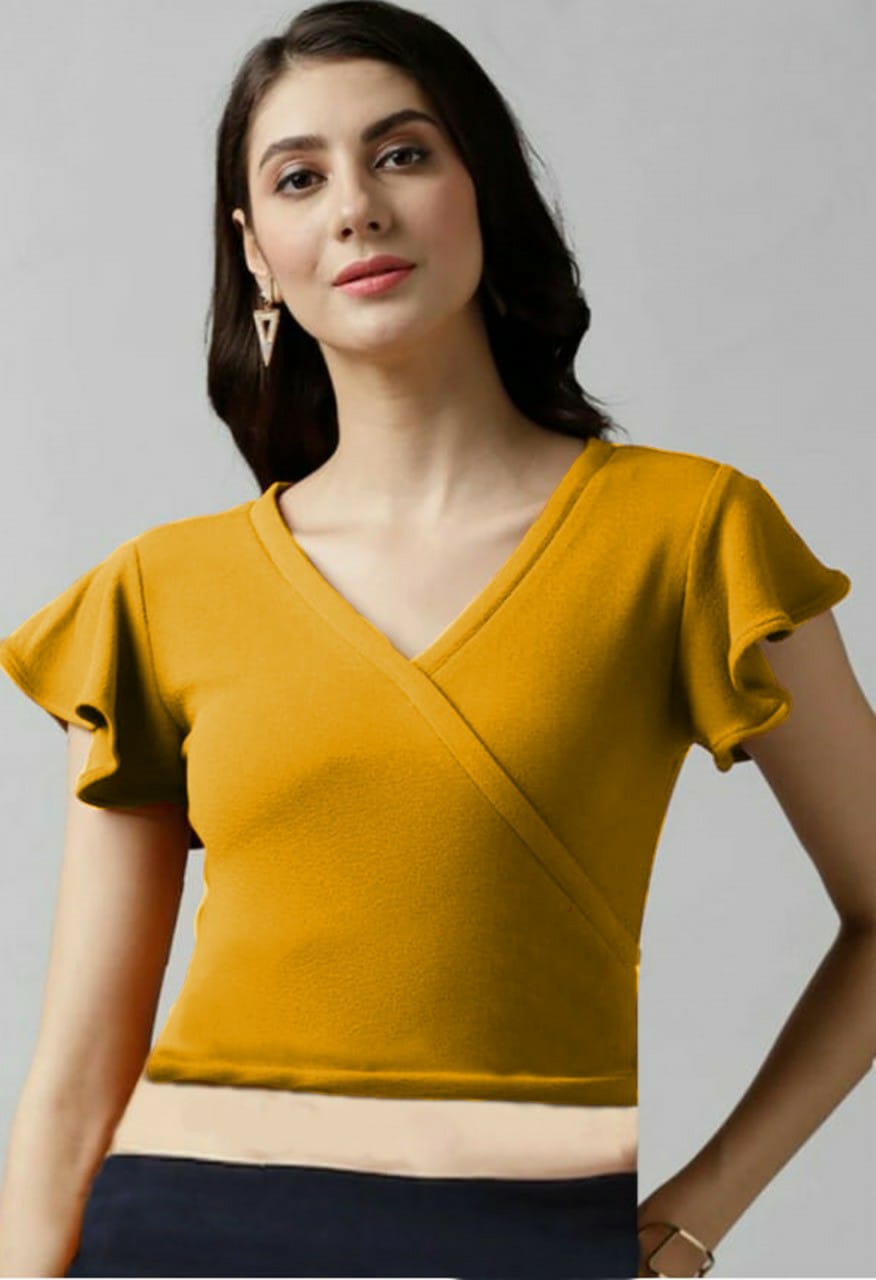 NiloBerry V-Neck Top with Flared Sleeve