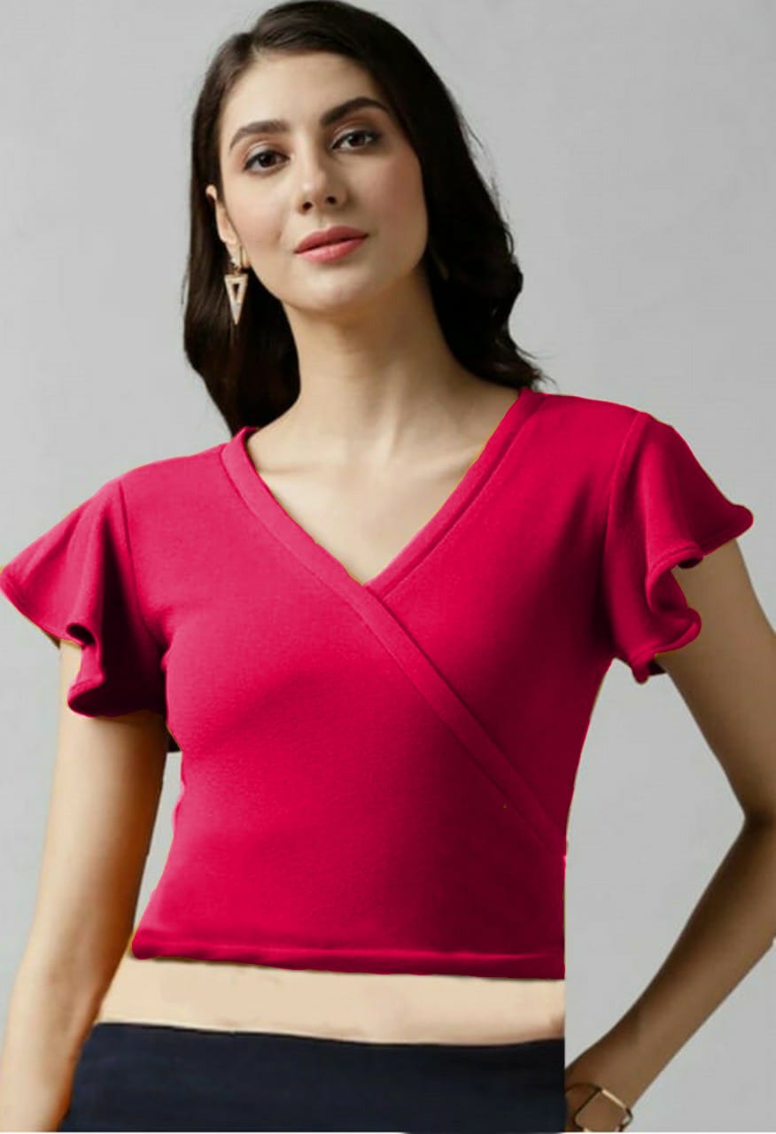 NiloBerry V-Neck Top with Flared Sleeve