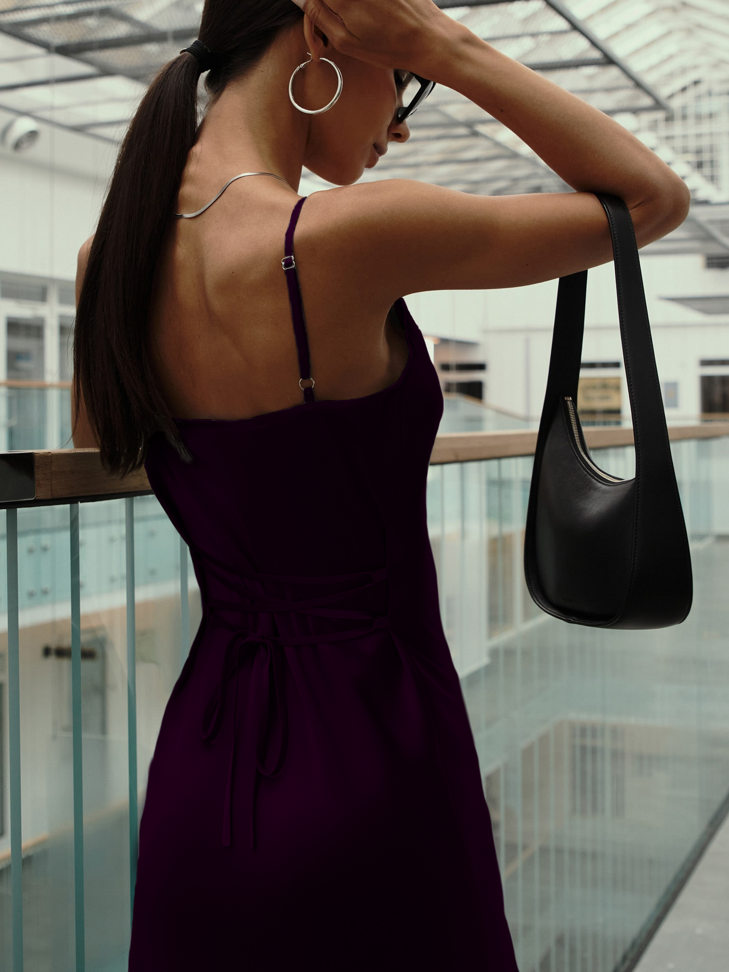 NiloBerry Cowl Neck, Knee Length Satin Dress for Girls & Women