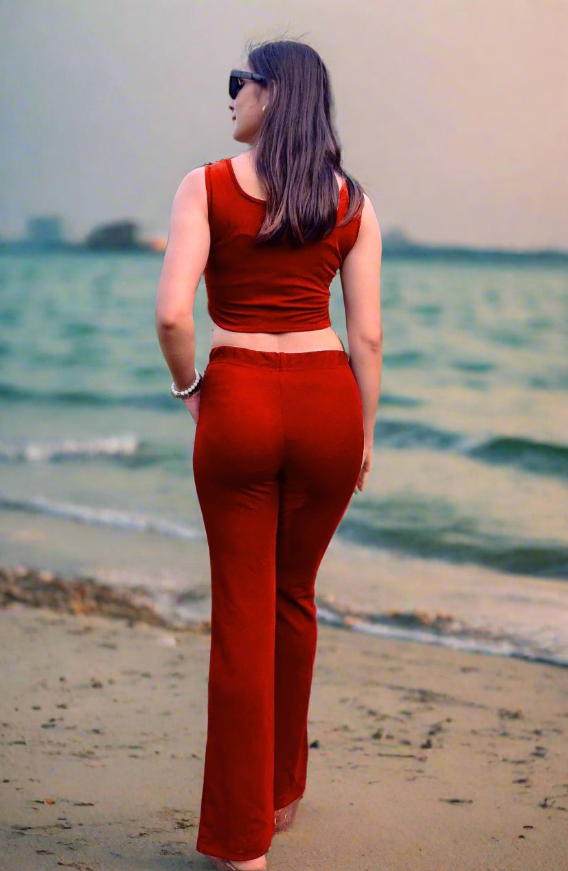 NiloBerry Co-Ord set with stylish cami top & High waist bell bottom pant