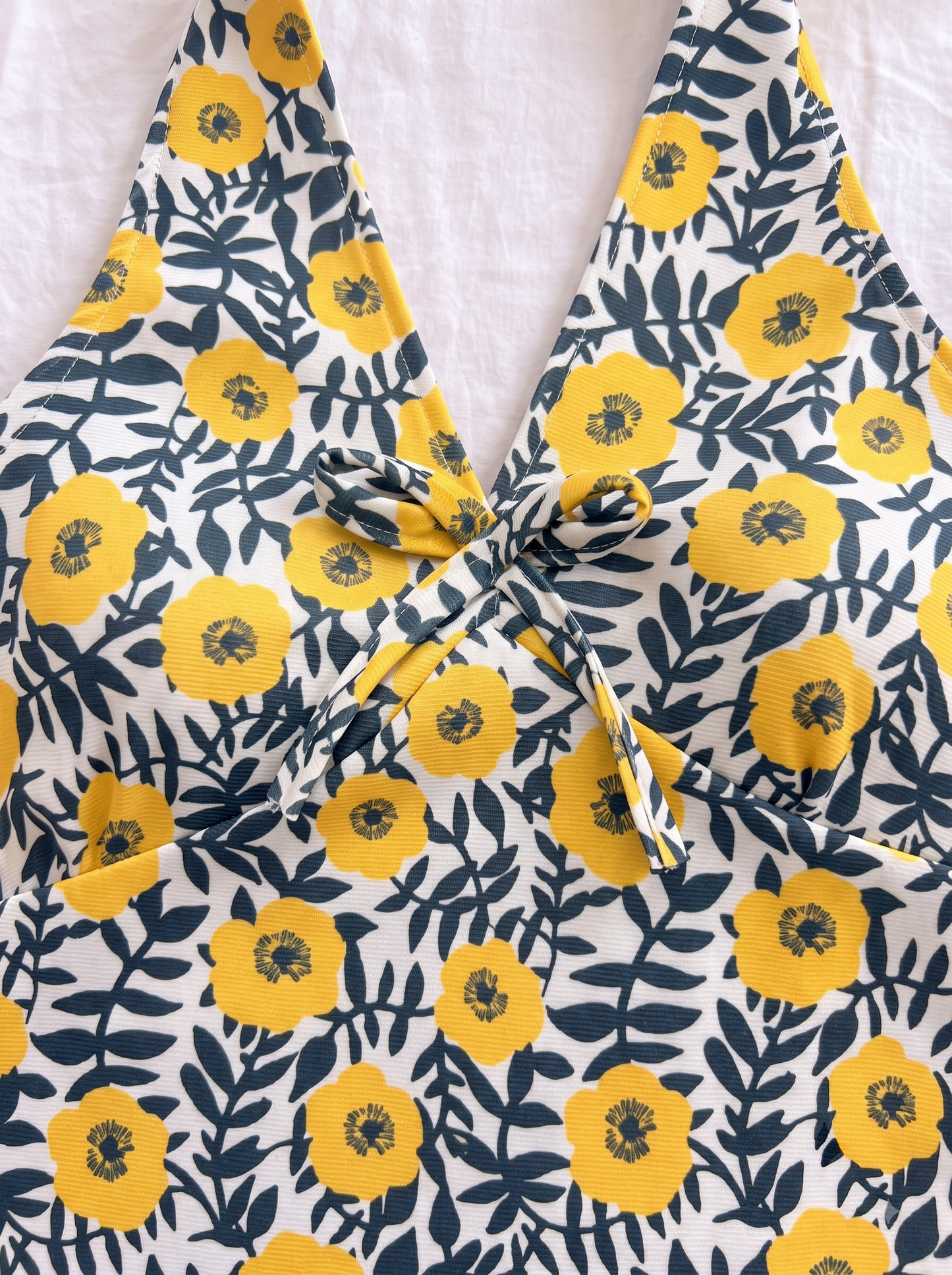 NiloBerry Women’s Printed Halter Neck Tie-Up Sleeveless Top | Lycra Fabric