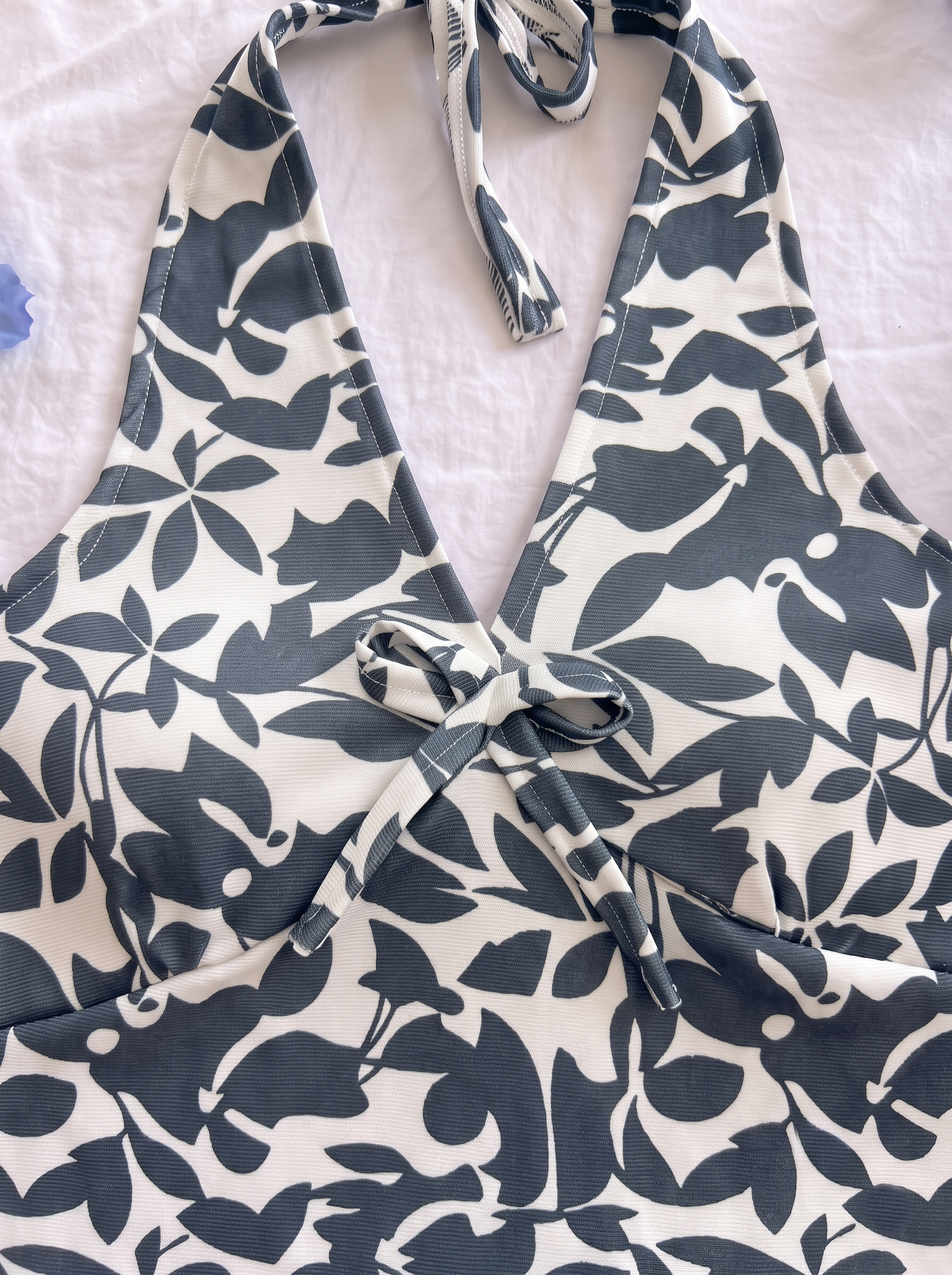 NiloBerry Women’s Printed Halter Neck Tie-Up Sleeveless Top | Lycra Fabric
