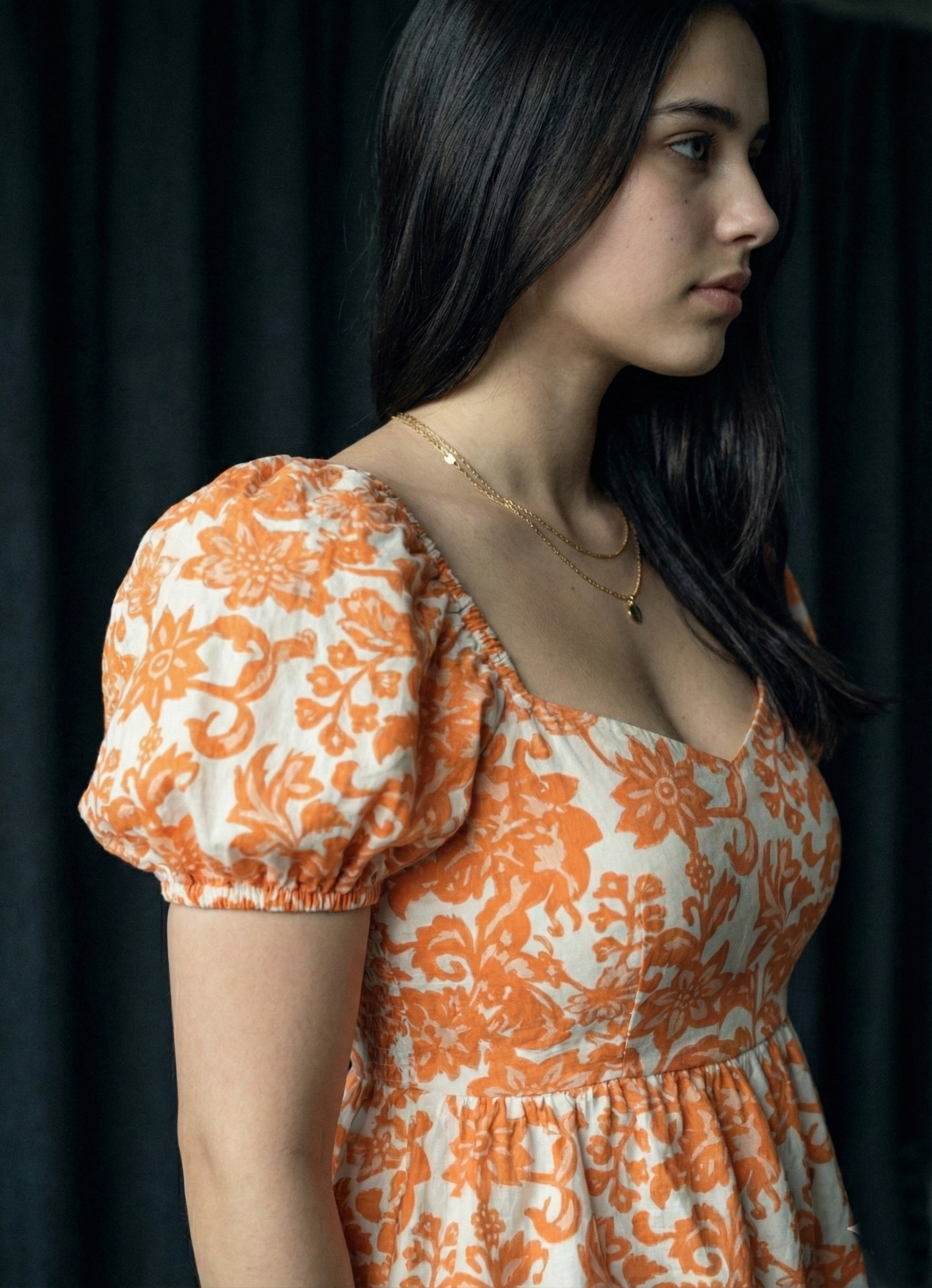 Women’s Floral Print Puff Sleeve Crop Top