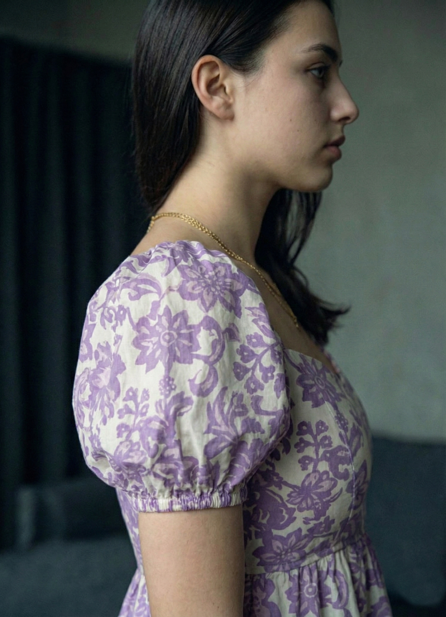 Women’s Floral Print Puff Sleeve Crop Top