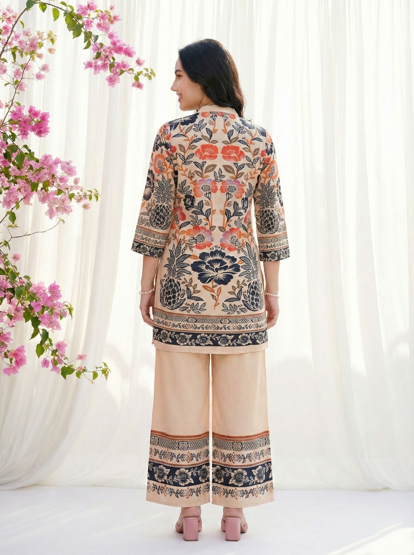 Women printed Kurti–Palazzo co-ord sets